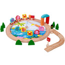 Wooden Train Fishing Game Playset with 8 Fishes and 1 Pole, Educational Toy Gift for Kids Children