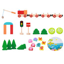 Wooden Train Fishing Game Playset with 8 Fishes and 1 Pole, Educational Toy Gift for Kids Children