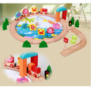Wooden Train Fishing Game Playset with 8 Fishes and 1 Pole, Educational Toy Gift for Kids Children