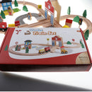 50 Pieces Wooden City Busy Traffic Bridge Train Set Children Role Play Game Colorful Accessories Developmental Toy
