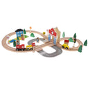 50 Pieces Wooden City Busy Traffic Bridge Train Set Children Role Play Game Colorful Accessories Developmental Toy