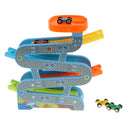 Wooden Ramp Racer Toy Race Track Car Games for Kids Toddlers Boys Gift with 4 Mini Racers