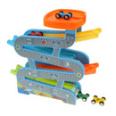 Wooden Ramp Racer Toy Race Track Car Games for Kids Toddlers Boys Gift with 4 Mini Racers
