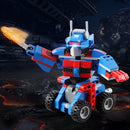 2-in-1 Plastic Building Blocks Construction Kits DIY Assembly 251 Pieces Transforming Robot Truck Children Educational Toy Gifts