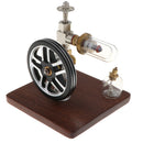 Adjustable Speed 200-500RPM Free Piston Stirling Engine Motor Steam Heat Power Generator Kits Wooden Base Science Toy
