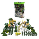 300-Piece Plastic World War II Army Playset - 5cm Army Soldiers & Accessories in Clear Storage Bag
