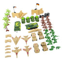 64-Piece Plastic World War II Army Playset - 5cm Army Soldiers & Accessories in Clear Storage Bag
