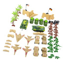 64-Piece Plastic World War II Army Playset - 5cm Army Soldiers & Accessories in Clear Storage Bag