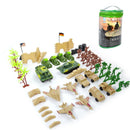 64-Piece Plastic World War II Army Playset - 5cm Army Soldiers & Accessories in Clear Storage Bag