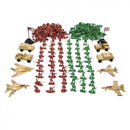 210-Piece Plastic World War II Army Playset - 3-5cm Army Soldiers & Accessories in Clear Storage Bag