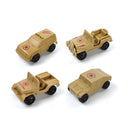 210-Piece Plastic World War II Army Playset - 3-5cm Army Soldiers & Accessories in Clear Storage Bag
