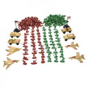 210-Piece Plastic World War II Army Playset - 3-5cm Army Soldiers & Accessories in Clear Storage Bag
