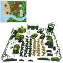 90 Pieces Army Men Soldier Playset 5cm Figures with Tanks Planes Flags & More Accessories DIY Army Base Model Toy