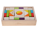 30 Pieces Solid-Wood Geometry Building Blocks Toy Set With Storage Tray for Kids