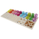 Children Preschool Multifunction Wooden Math Learning Arithmetic Teaching Add, Subtract, Multiply and Divide Puzzles Blocks Toy