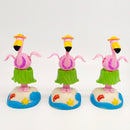 Solar Powered Dancing Hula Skirt Flamingo Figure Bobble Head Toy, Halloween Party Ornament, Home Desk Decoration