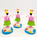 Solar Powered Dancing Hula Skirt Flamingo Figure Bobble Head Toy, Halloween Party Ornament, Home Desk Decoration