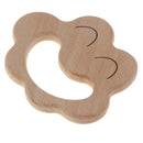Natural Wooden Baby Smiling Flower Teethers Ring Early Educational Grasping & Teething Montessori Toddler Toys