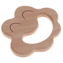 Natural Wooden Baby Smiling Flower Teethers Ring Early Educational Grasping & Teething Montessori Toddler Toys