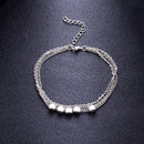 Trendy Sterling Silver Plated  Beads Anklet Barefoot Sandals Foot Chain for Women
