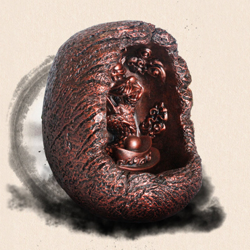 Dragon Backflow Burner Cone Incense Holder Resin Censer Buddhist Ceramic Smoke Burner Holder Buddhist Gift Home Decorations with 1Bag Cones