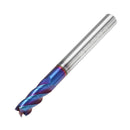 Drillpro 5pcs 2-6mm 4 Flutes Tungsten Carbide Milling Cutter HRC65 Blue NACO Coated Milling Cutter CNC Tool