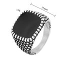 REZEX Retro Drops Ring Polka Dot Square Men's Stainless Steel Ring Men Jewlery With Case