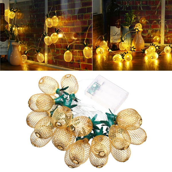 Battery Powered 2.3M 20LEDs Warm White Pineapple Shaped Outdoor Lanterns String Lights For Holidays