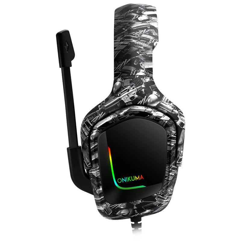 ONIKUMA K20 RGB LED Light Gaming Headphone Stereo Noise Reduction Wired Earphone With Mic for PS4 Xbox One