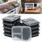 20Pcs Plastic Meal Prep Storage Container Lunch Food Box 3 Compartments Microwave Safe