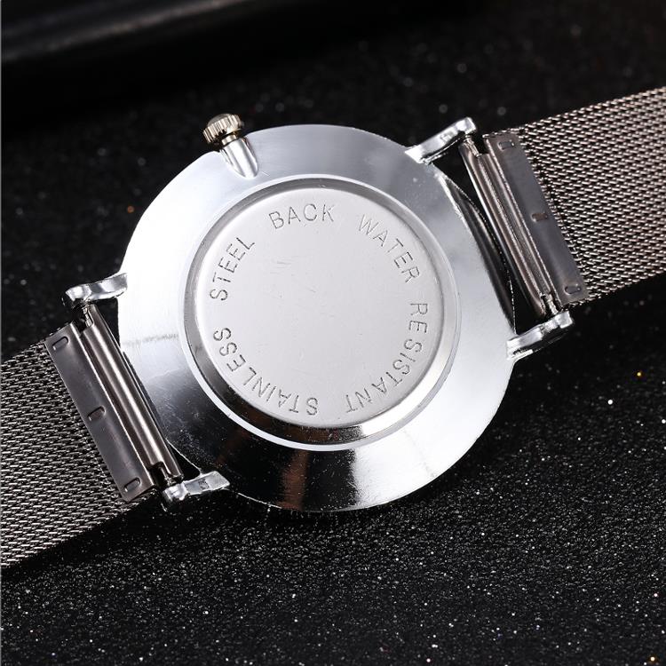 Fashion Couple Quartz Watch Casual Rose Gold Mesh Band Wrist Watch