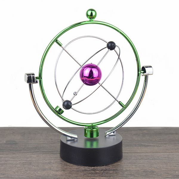 1 Pc Perpetual Motion Instrument Spherical Pendulum Orbital Revolving Ornament Toy Desktop Decorations for Home Office Birthday Gifts