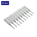 Drillpro DB-M10 10pcs 3.175x2mm Carbide End Mill Engraving Bits for CNC PCB Machinery Rotary Burrs