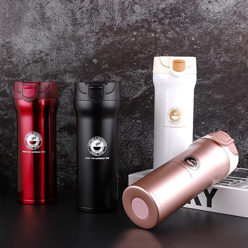 400ML Vacuum Cup Water Bottle Food Grade Stainless Steel Insulated Thermos Tea Coffee Drinking Mug