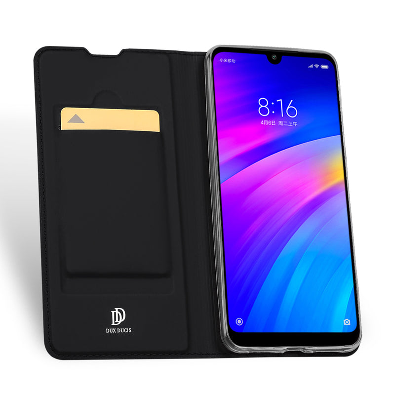 DUX DUCIS Flip Shockproof PU Leather Card Slot Full Body Cover Protective Case for Xiaomi Redmi 7 / Redmi Y3