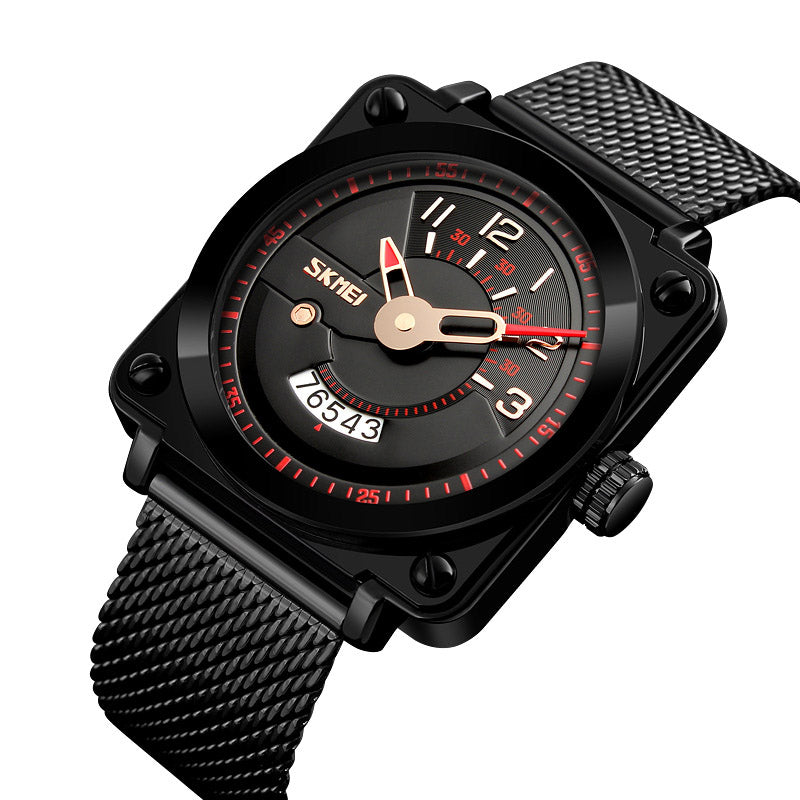 SKMEI 9172 Men Watch Fashion Square Dial Milanese Strap Male Quartz Wrist Watch