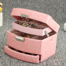 Leather Jewelry Box Storage Organizer Necklace Bracelet Ring Earring Case