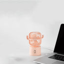 Mini Portable USB Cactus Automatic Oscillating Cooling Fan 80 Degree Rotating Three Level Speed Rechargeable Fan Low Noise