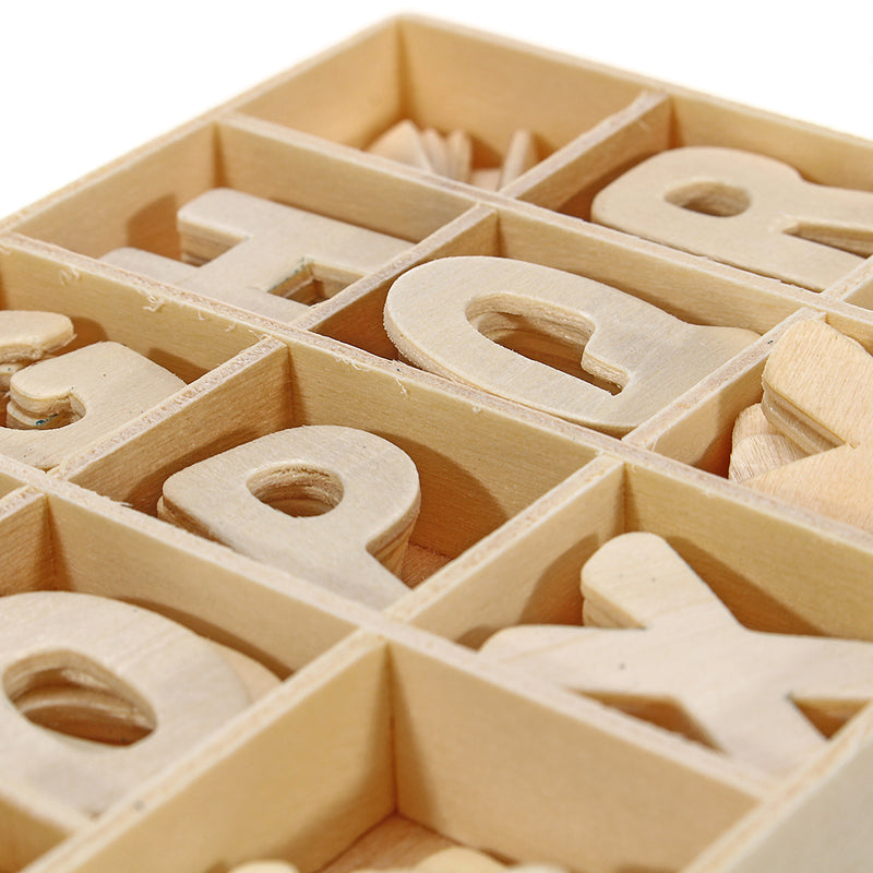 156X Wooden Scrabble Tiles Letters Puzzle Blocks Crafts Wood Alphabet Kids Early Education Toys Gift