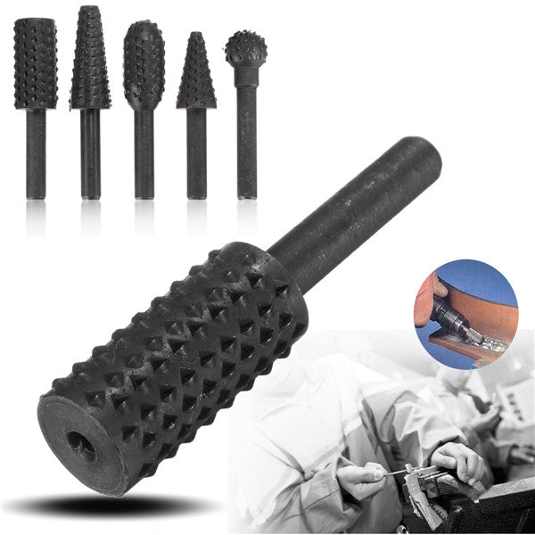 5pcs 1/4 Inch Shank HSS Rotary Burr Set Woodworking Tool