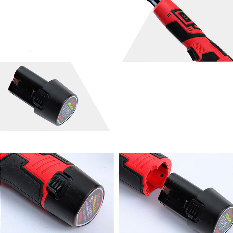 3/8" 1500mAh Cordless Electric Ratchet Wrench 12V 60N.m Right Angle Tool Kit Battery
