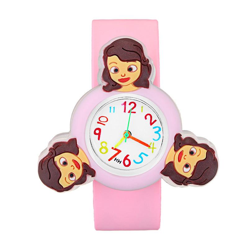 LED 3D Rotating Cartoon Children Watch Frog Yellow Duck Designed Gift Boys Girls Wrist Watch