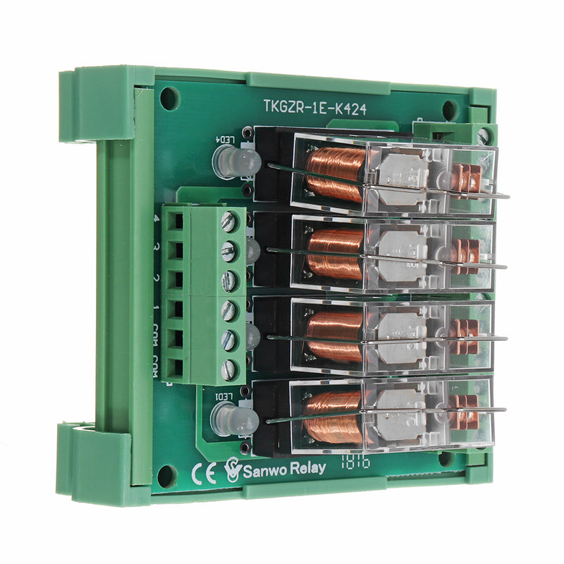 TKG2R-1E-K424 4 Channel Relay Module PLC Amplification Board Controller With Indicator Light DC 12V