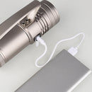 XANES ER698 4x50W LEDs 4 Colors Light Zoomable Charging Indicator UV Flashlight Fishing Lamp