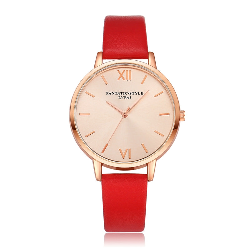 Casual Style PU Leather Strap Cloc kLadies Wrist Watch Quartz Watch