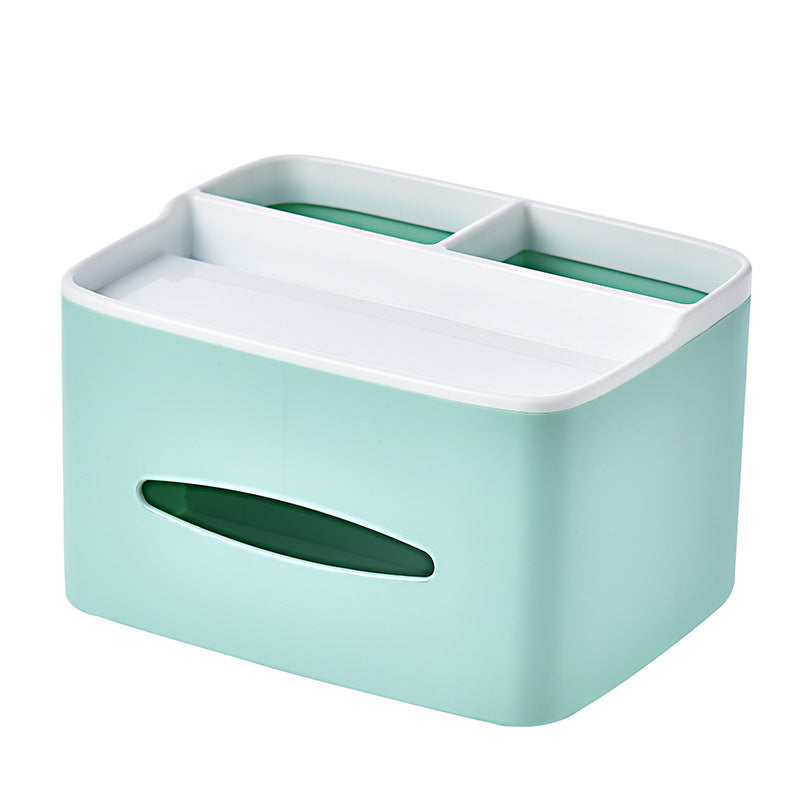Multifunctional Tissue Box Desktop Plastic Pencil Pen Holder Remote Control Storage Box Sundries Organizer Office Home Supplies