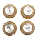 2 Volume& 2 Tone Gold Guitar Knob for LP/SG Style Electric Guitar