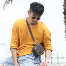 Men Genuine Leather Waist Bag Messenger Handbag Crossbody Shoulder Satchel Outdoor Travel