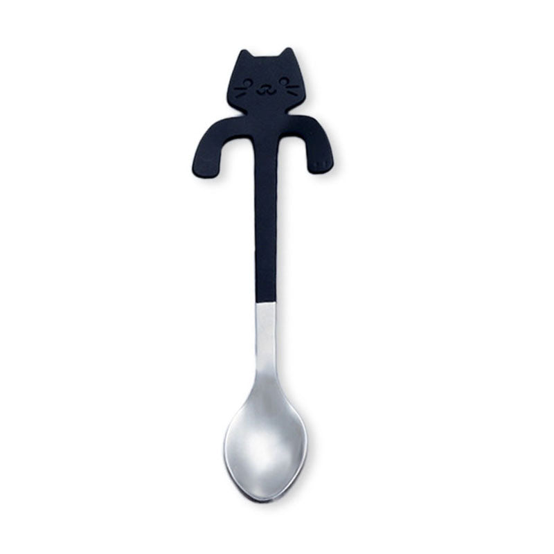 304 Stainless Steel Coffee Spoon Creative Kitty Hook Dirtproof Coffee Tea Spoon Scoop