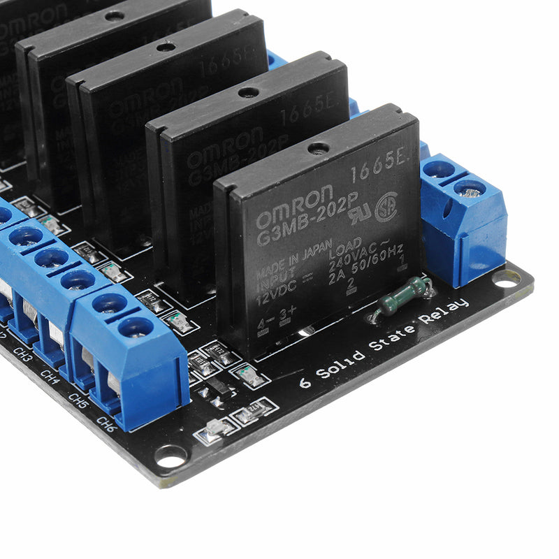 6 Channel DC 12V  Relay Module Solid State High and low Level Trigger 240V2A